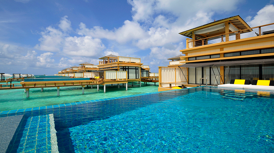 房型内部设施图片参考，如无边泳池与电视及音响， In-Ocean Sunrise Pool Villa-日出海中阁 maldievs(薇拉瓦鲁岛|AV岛|海龟岛 Angsana velavaru) 