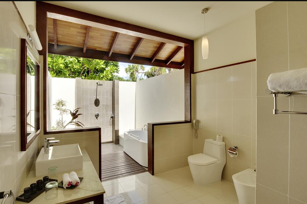 房型内部设施图片参考，如无边泳池与电视及音响， 花园别墅-Garden Villa maldievs(鲁宾逊|罗宾逊|鲁滨逊 Robinson Club) 