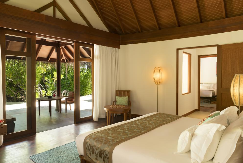 房型内部设施图片参考，如无边泳池与电视及音响， Sunset Family Villa-日落家庭别墅 maldievs(笛古岛D岛(安娜塔拉) Anantara Dhigu) 