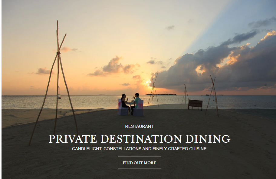 PRIVATE DESTINATION DINING--私人晚餐 dining美食的图片集( 3道菜烧烤菜单 ),印度洋三大明珠马尔代夫,美露丽芙岛|薇露丽芙 Vilu Reef