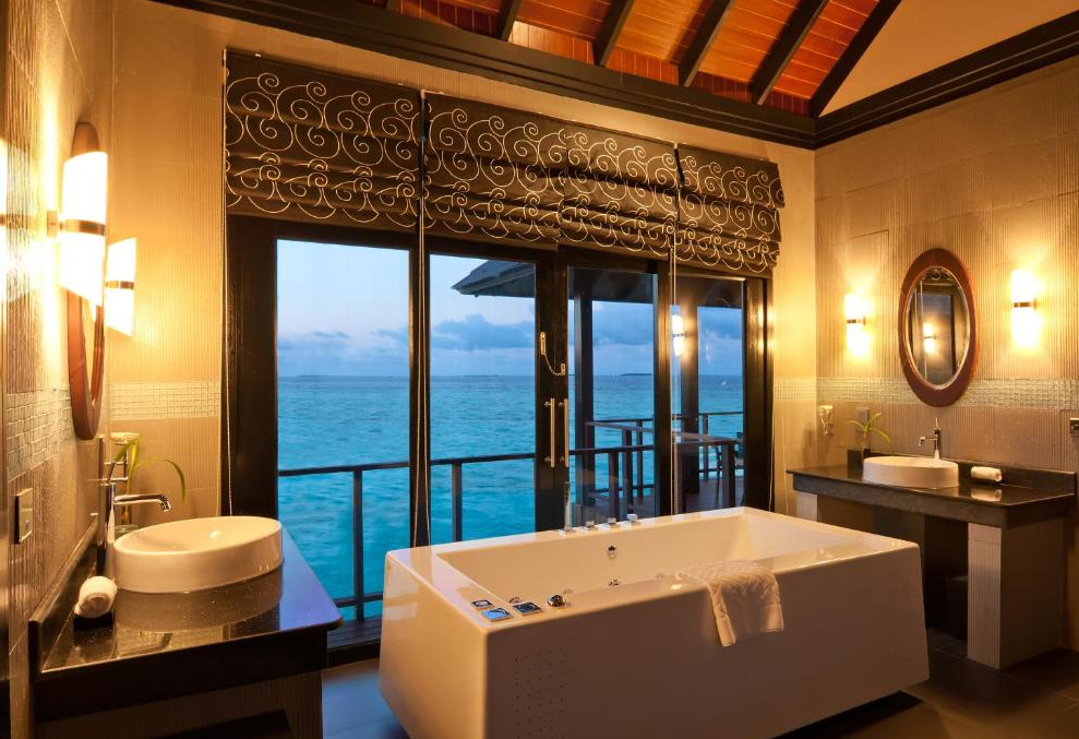 房型内部设施图片参考,如无边泳池与电视及音响, 水上别墅-Aqua Retreat maldievs(伊露岛|伊露富士 THE SUN SIYAM IRU FUSHI )