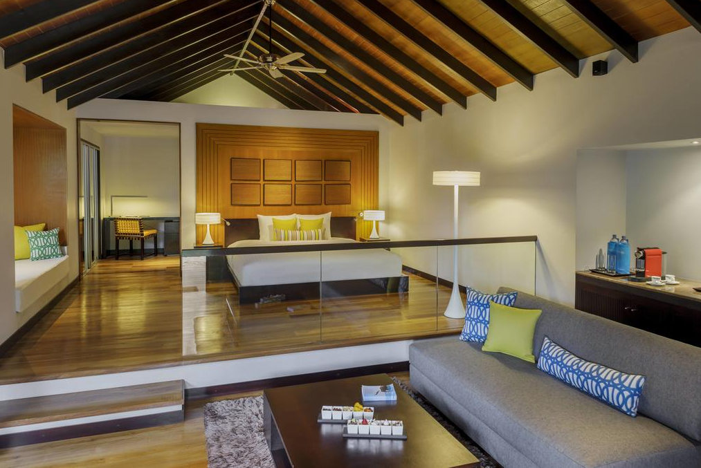 房型内部设施图片参考，如无边泳池与电视及音响， 豪华别墅带泳池-Beach Villa With Pool maldievs(薇拉莎露岛|蔚蓝沙鲁岛 Velassaru) 