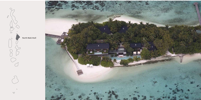  库达希蒂岛 Coco Privé Kuda Hithi Island 鸟瞰地图birdview map清晰版 马尔代夫