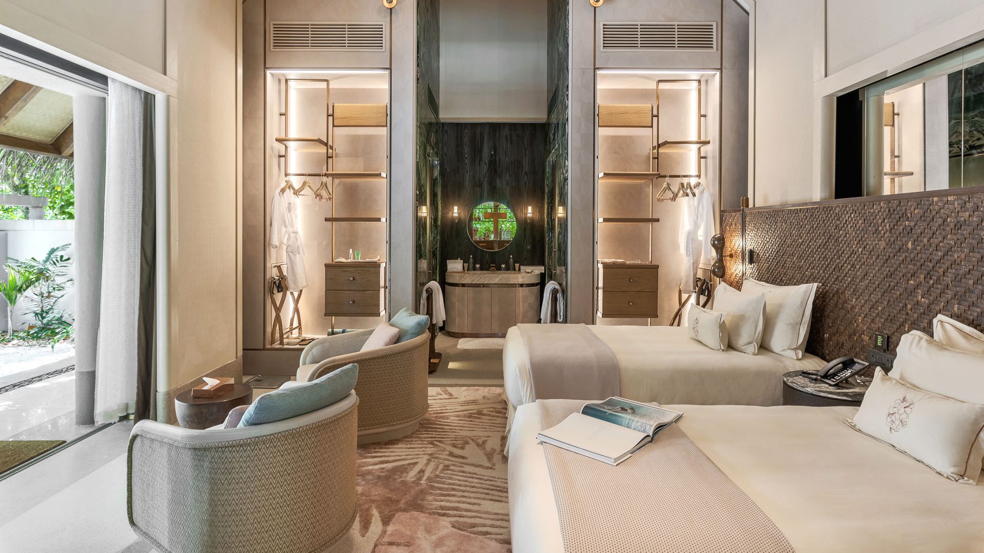 带双泳池的双卧室海滩别墅-Two Bedrooms Beach Villa With Two Pools 房型图片及房间装修风格(娇丽岛 Joali Maldives)海岛马尔代夫 