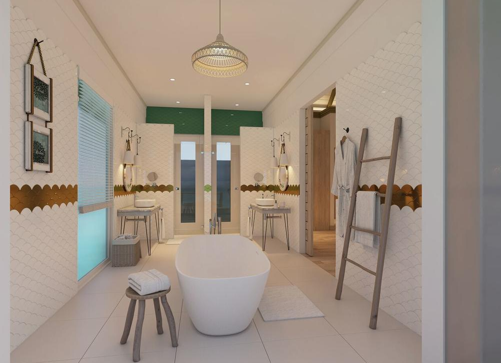 房型内部设施图片参考，如无边泳池与电视及音响， Grand Ocean Suite-大海洋套房  maldievs(伊露薇丽岛 Sun Aqua Iru Veli) 