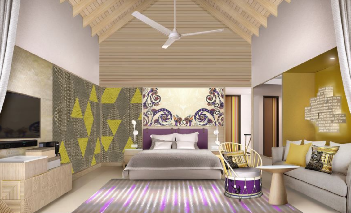 两卧室水上泳池别墅-Rock Royalty Overwater Pool Villa 房型图片及房间装修风格(硬石酒店 HARD ROCK HOTEL MALDIVES)海岛马尔代夫 