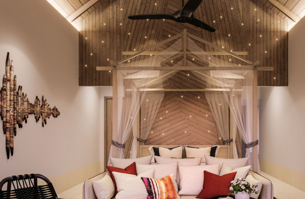 房型内部设施图片参考，如无边泳池与电视及音响， 摇滚明星别墅-Rock Star Villa maldievs(硬石酒店 HARD ROCK HOTEL MALDIVES) 