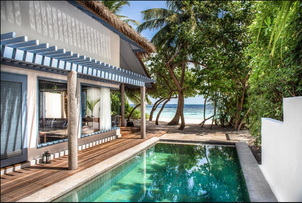 Beach Villa-沙滩别墅  房型图片及房间装修风格(莱佛士梅拉德岛 Raffles Maldives Meradhoo)海岛马尔代夫 