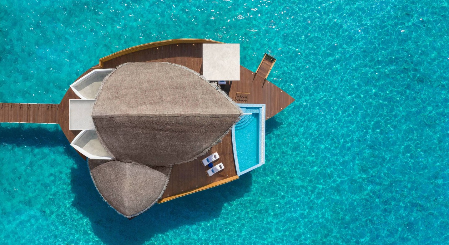 房型内部设施图片参考，如无边泳池与电视及音响， Duplex Overwater Pool Villas-复式水上泳池别墅 maldievs(万豪酒店 JW Marriott Maldives Resort Spa) 