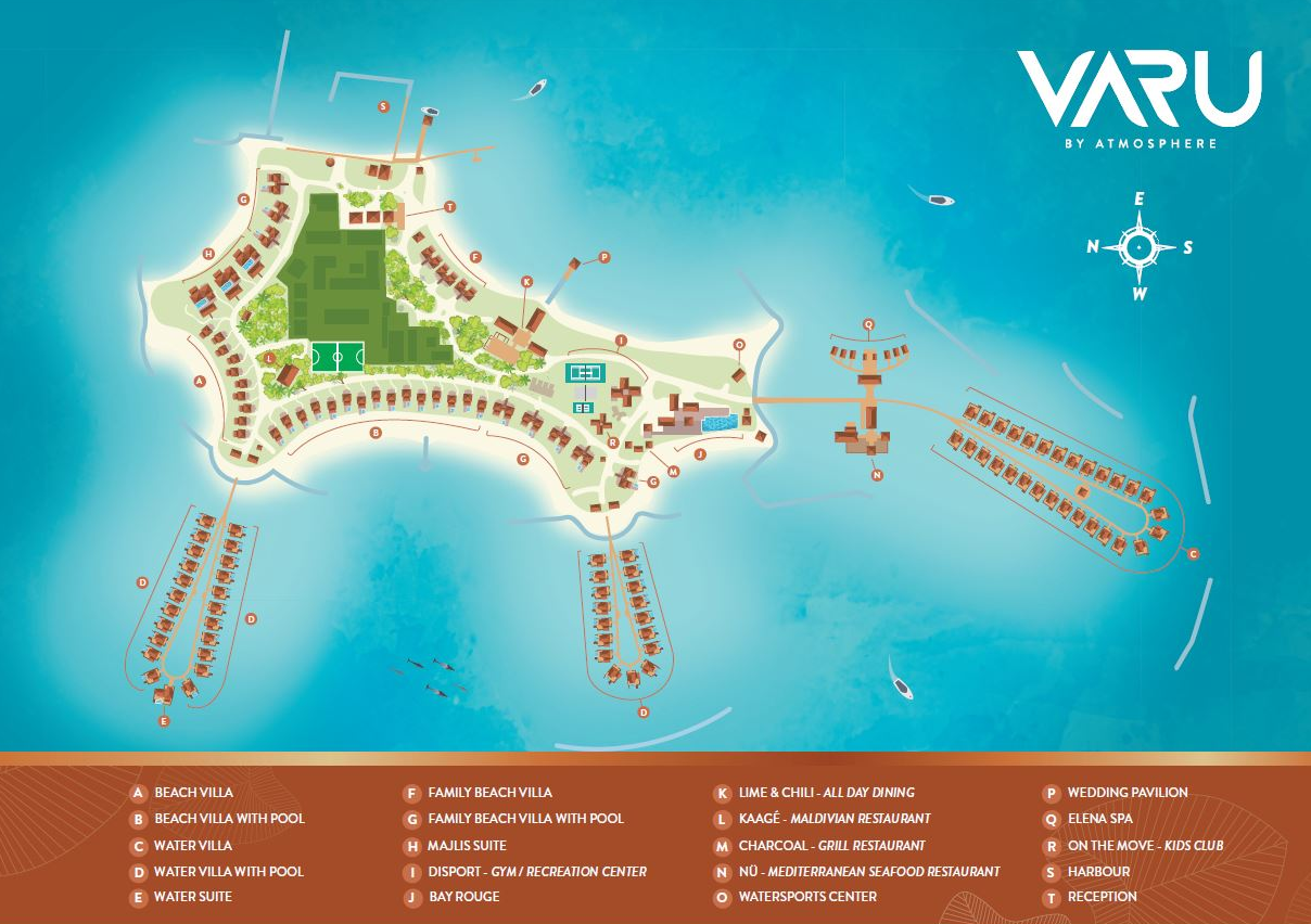 马尔代夫 瓦露岛 VARU BY ATMOSPHERE 平面地图查看