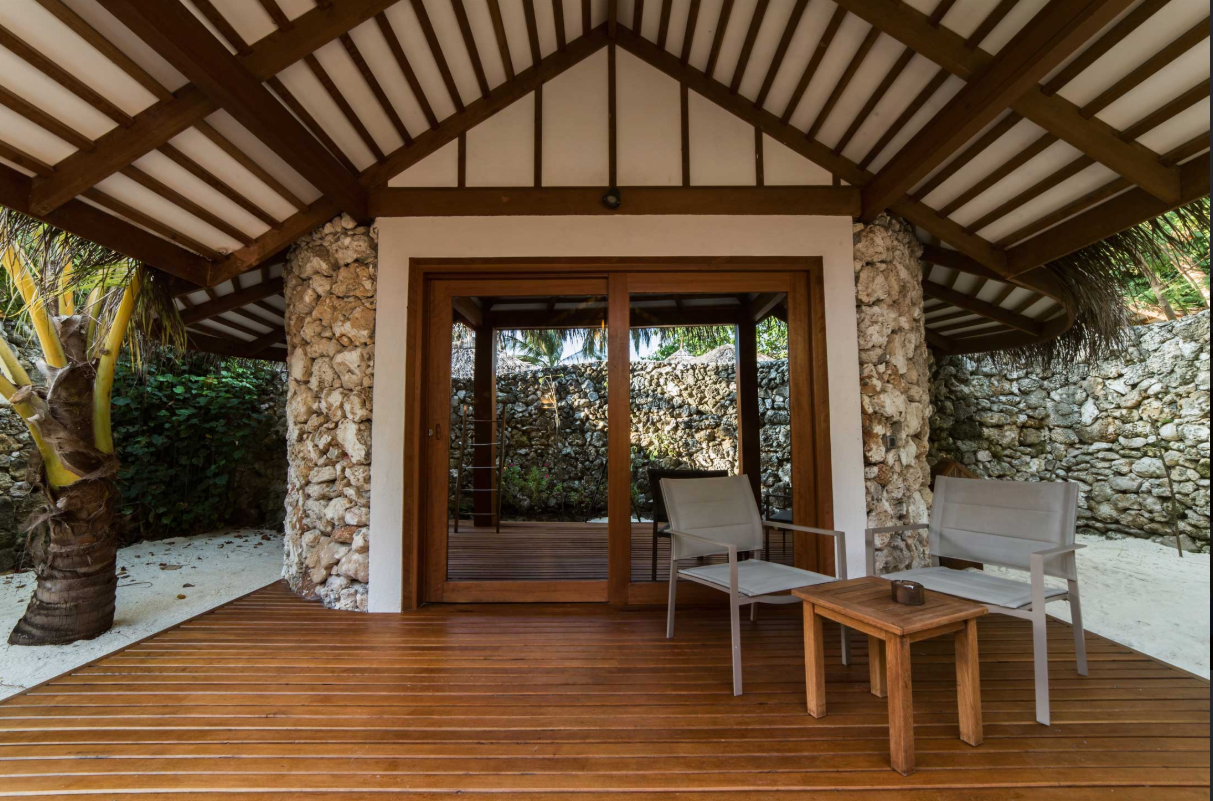 房型内部设施图片参考，如无边泳池与电视及音响， Garden Villa-花园别墅 maldievs(迪格瑞岛 Dhiggiri Tourist Resort) 