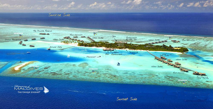  姬丽兰卡富士 Gili Lankanfushi Maldives 鸟瞰地图birdview map清晰版 马尔代夫
