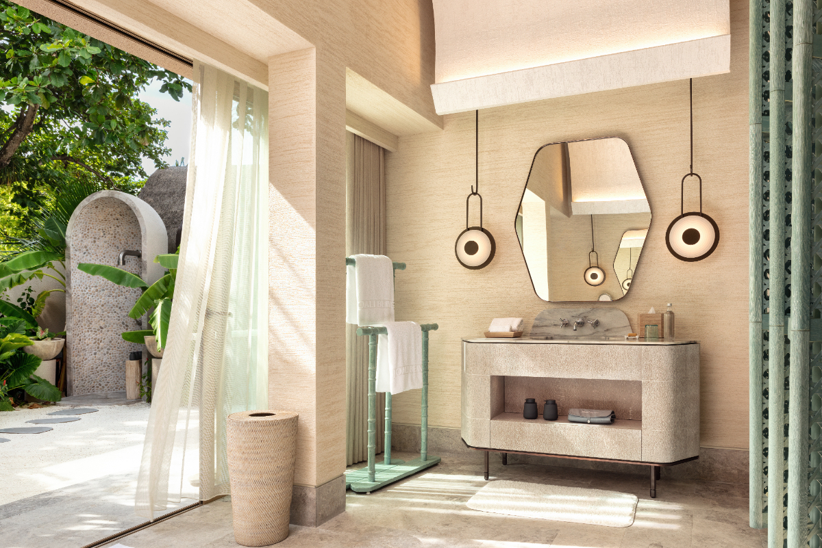 房型内部设施图片参考，如无边泳池与电视及音响， Grand Beach Pool Villa-高级沙滩泳池别墅  maldievs(娇丽Being Joali Being,Bodufushi Island) 