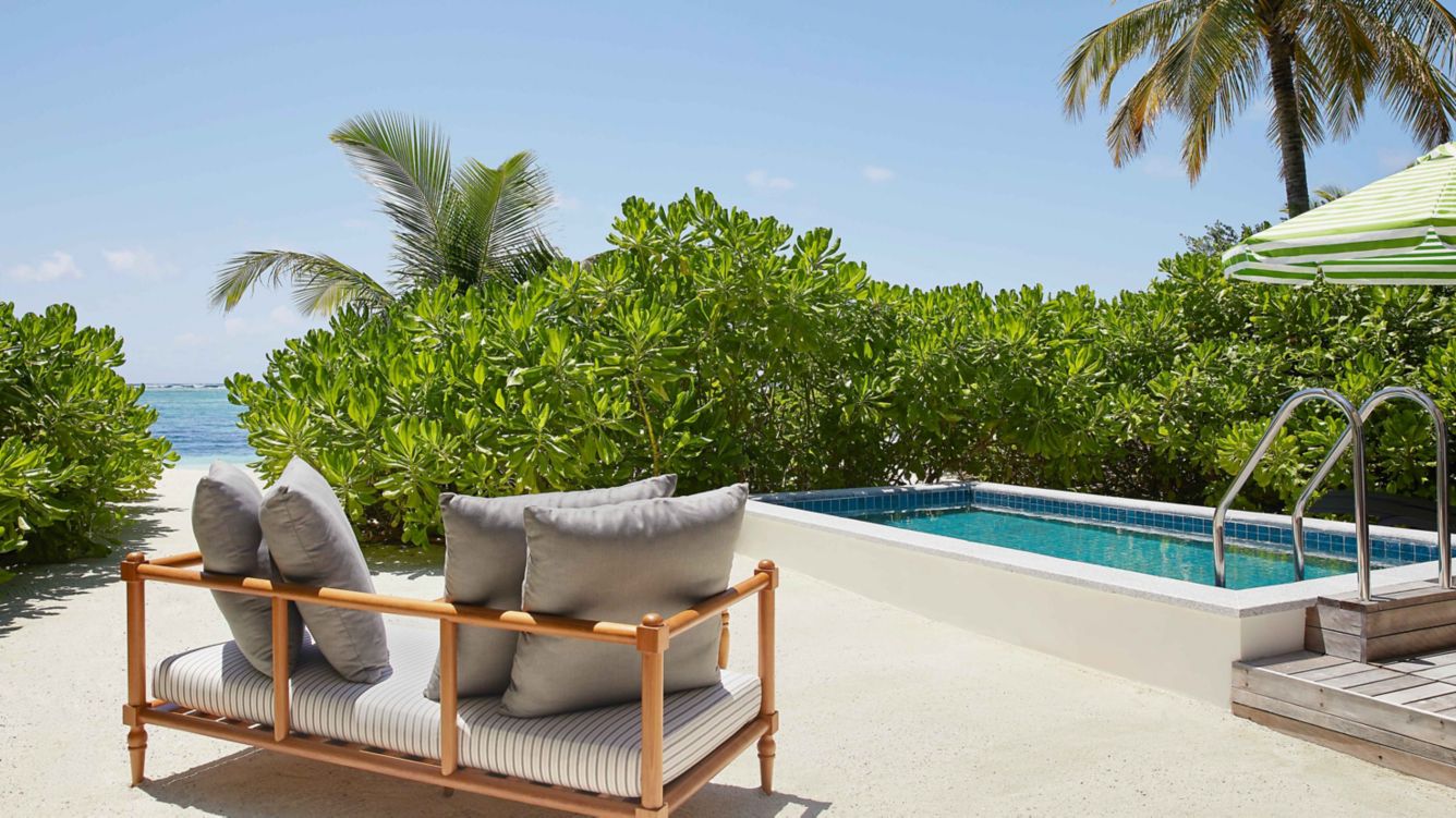 房型内部设施图片参考，如无边泳池与电视及音响， 2 Bedroom Beach Villa With Pool-双卧室沙滩泳池别墅  maldievs(艾美酒店 Le Meridien Maldives Resort & Spa) 