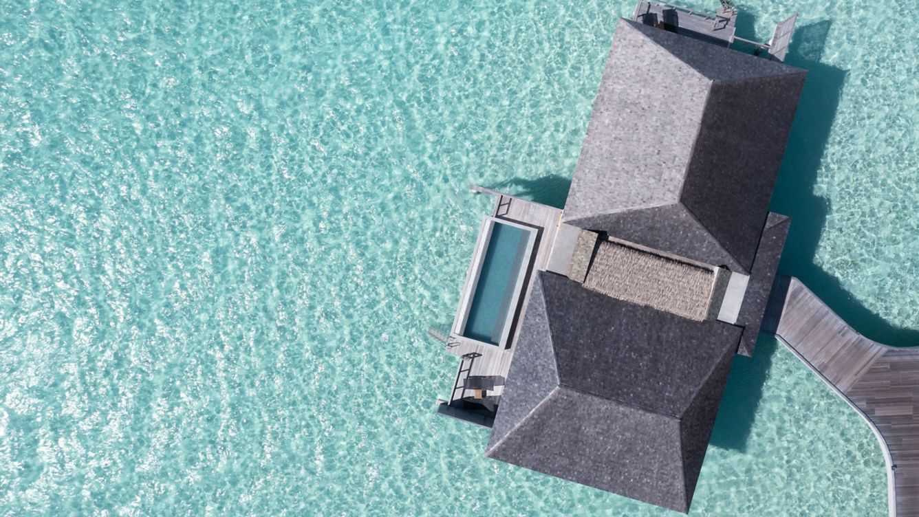 房型内部设施图片参考，如无边泳池与电视及音响， 2 Bedroom Overwater Villa With Pool-双卧室水上泳池别墅  maldievs(艾美酒店 Le Meridien Maldives Resort & Spa) 