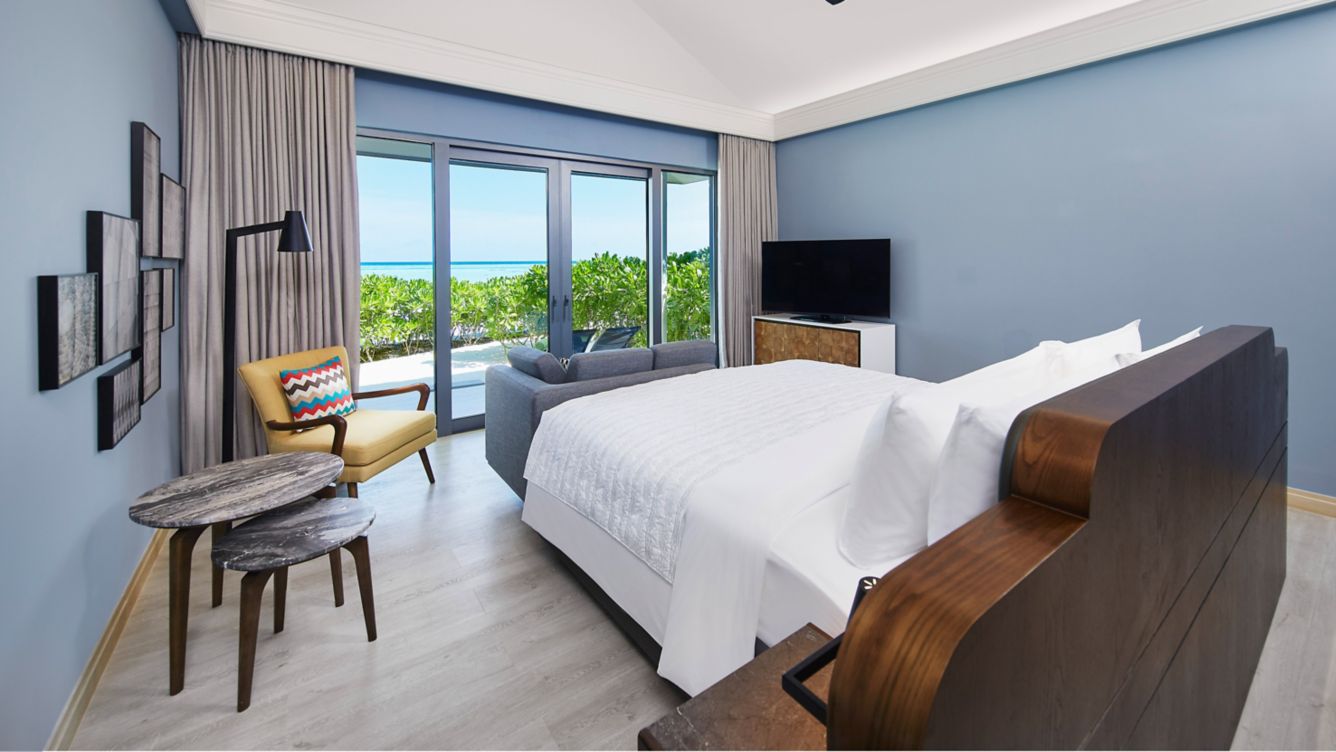 Beach Villa-沙滩别墅  房型图片及房间装修风格(艾美酒店 Le Meridien Maldives Resort & Spa)海岛马尔代夫 