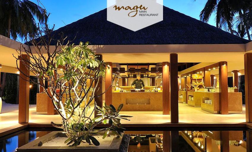 阿雅达岛 Ayada Maldives,dining时间( 7:00至10:30,19:00至22:00 )美食攻略 Magu主餐厅 ,方便大家选岛(海岸线假期一级代理提供),海岛马尔代夫maldives