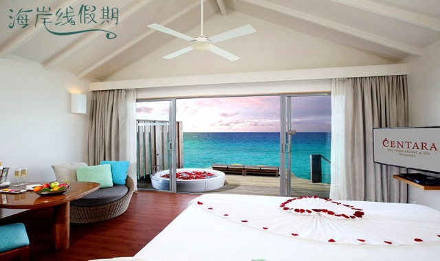 顶级豪华温泉水上别墅-Premium Deluxe Spa Water Villa 房型图片及房间装修风格(国王岛(圣塔拉富士) Centara Ras Fushi)海岛马尔代夫 