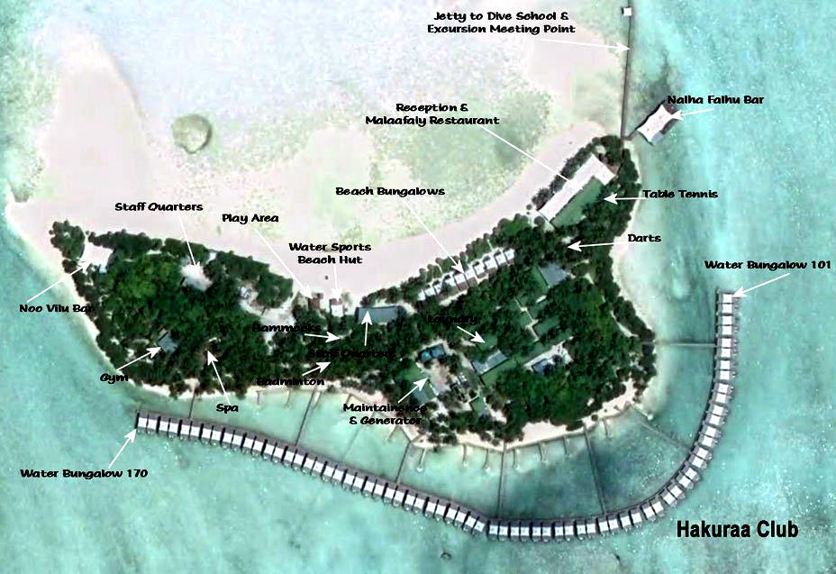 马尔代夫 哈库拉|魅力岛 Cinnamon Lagoon Hakuraa Huraa 平面地图查看