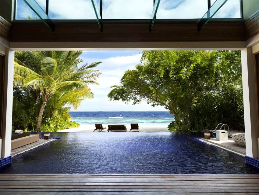 房型内部设施图片参考，如无边泳池与电视及音响， 带泳池的双卧室沙滩亭阁别墅-Two Bedroom Beach Pavilion with Pool maldievs(芙花芬岛|胡花芬 Huvafen Fushi) 