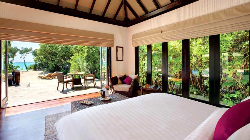 房型内部设施图片参考，如无边泳池与电视及音响， 带游泳池的双卧室家庭别墅-2 Bedrooms family villa With Pool maldievs(神仙珊瑚岛 Island Hideaway at Dhonakulhi) 