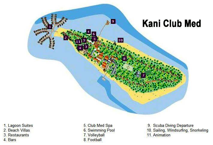 马尔代夫 卡尼岛 Club Med Kani 平面地图查看