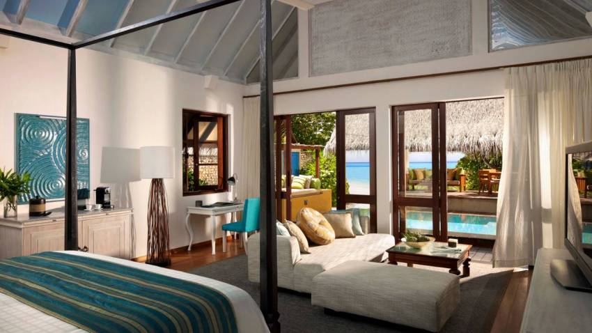 带泳池的滨海海滩屋-Oceanfront Bungalow With Pool 房型图片及房间装修风格(大四季-兰达吉拉瓦鲁 Fourseasons Landaa Giraavaru)海岛马尔代夫 