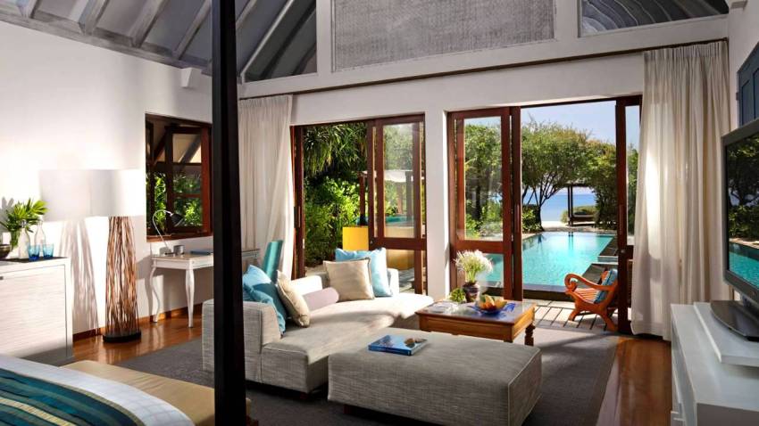 房型内部设施图片参考，如无边泳池与电视及音响， 带泳池的海滩别墅-Beach Villa with Pool maldievs(大四季-兰达吉拉瓦鲁 Fourseasons Landaa Giraavaru) 