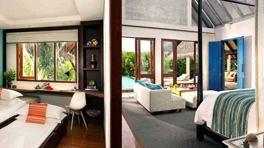 带泳池的家庭海滩别墅-Family Beach Villa with Pool 房型图片及房间装修风格(大四季-兰达吉拉瓦鲁 Fourseasons Landaa Giraavaru)海岛马尔代夫 