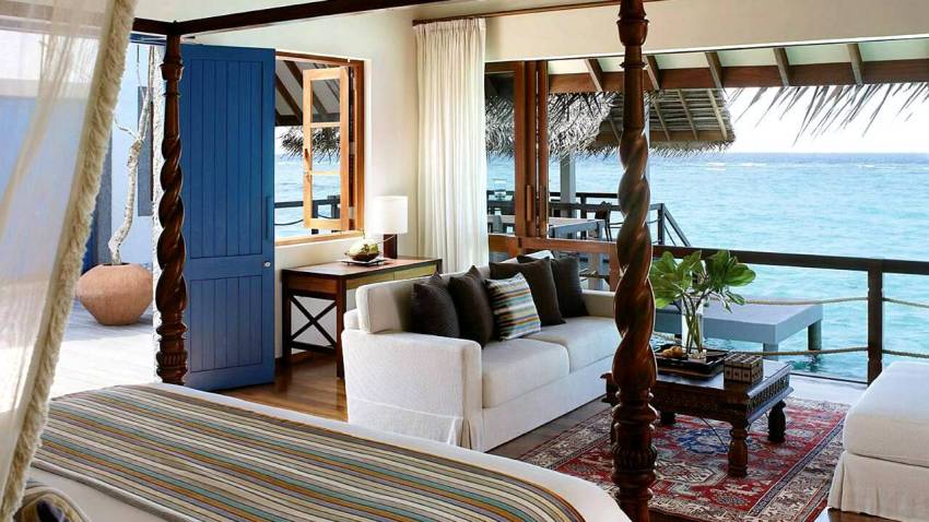 房型内部设施图片参考，如无边泳池与电视及音响， 双卧室海陆双景套房-Two-Bedroom Land and Ocean Suite maldievs(大四季-兰达吉拉瓦鲁 Fourseasons Landaa Giraavaru) 