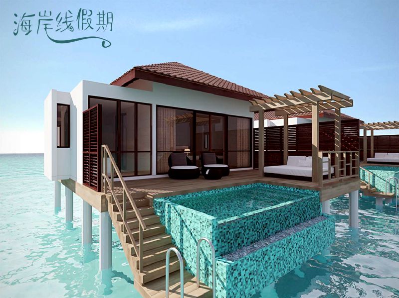 泳池水上别墅-pool water villa 房型图片及房间装修风格(鲁宾逊