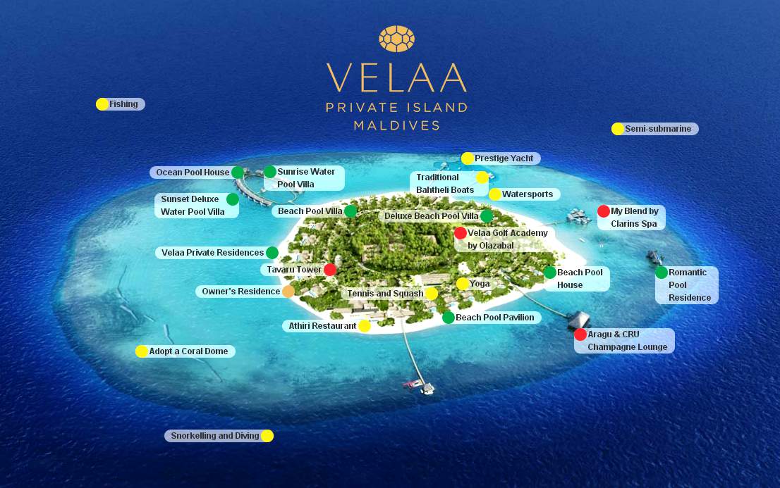 马尔代夫 维拉私人岛 Velaa Private Island 平面地图查看
