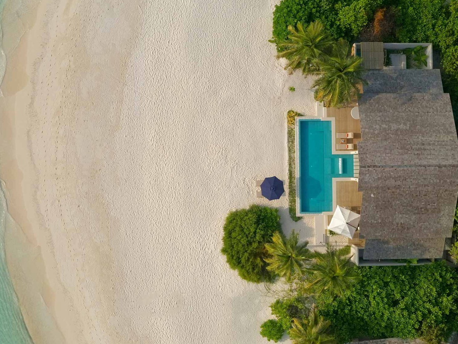 房型内部设施图片参考，如无边泳池与电视及音响， Presidential Beach Villa-总统沙滩别墅（双卧室）  maldievs(翡翠法鲁富士岛 Emerald Faarufushi Resort and Spa) 