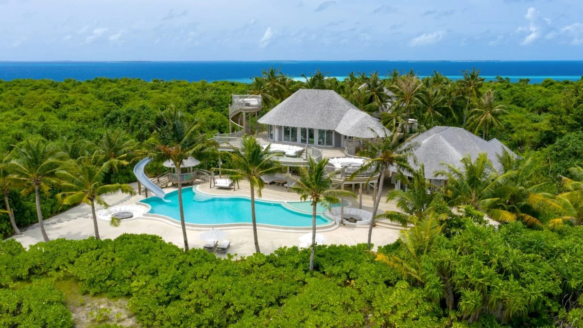 房型内部设施图片参考，如无边泳池与电视及音响， 3 Bedroom Island Reserve-三卧室岛屿别墅 maldievs(索尼娃贾尼岛 Soneva Jani) 