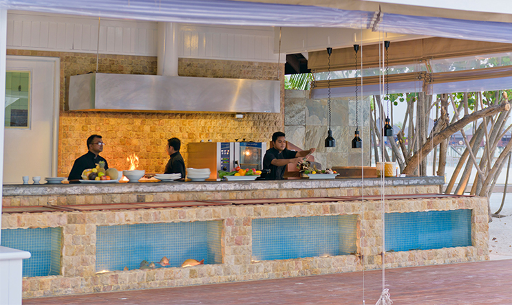 双鱼岛|欧芙菲莉岛 Olhuveli Beach & Spa Resort,dining时间( 19:00-22:00 )美食攻略 The Plankton Grill(海鲜烧烤餐厅) ,方便大家选岛(海岸线假期一级代理提供),海岛马尔代夫maldives