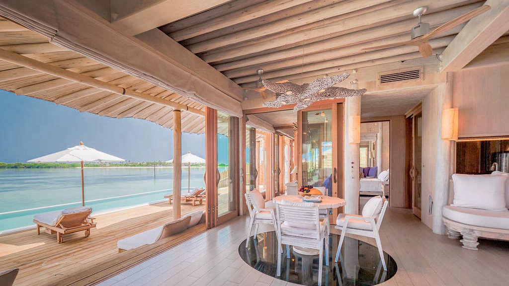 1 Bedroom Water Reserve with Slide-单卧室豪华水上别墅带滑梯 房型图片及房间装修风格(索尼娃贾尼岛 Soneva Jani)海岛马尔代夫 