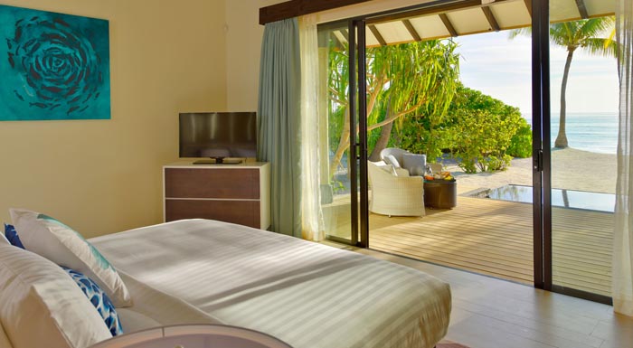 房型内部设施图片参考，如无边泳池与电视及音响， 日落海滩泳池别墅-Sunset Beach Pool Villa maldievs(阿玛瑞|豪沃达 Amari Havodda Maldives) 