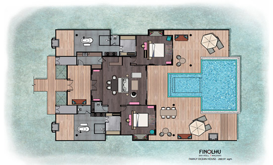 房型内部设施图片参考，如无边泳池与电视及音响， 双卧室海滩泳池别墅-Two Bedroom Beach Villa With Pool Villa maldievs(菲诺芙岛 Finolhu Maldives) 