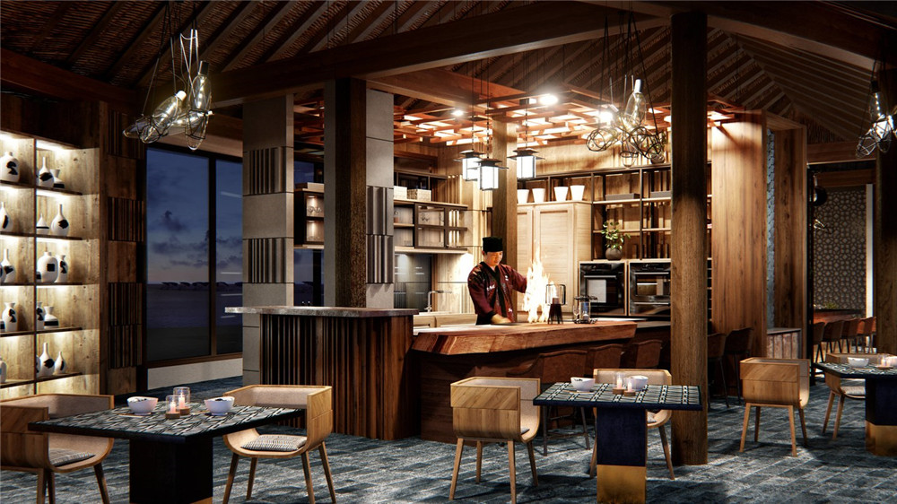 Hashi Restaurant（日本铁板烧餐厅） dining美食的图片集（ 日本美食 ），印度洋三大明珠马尔代夫,万豪酒店 JW Marriott Maldives Resort Spa