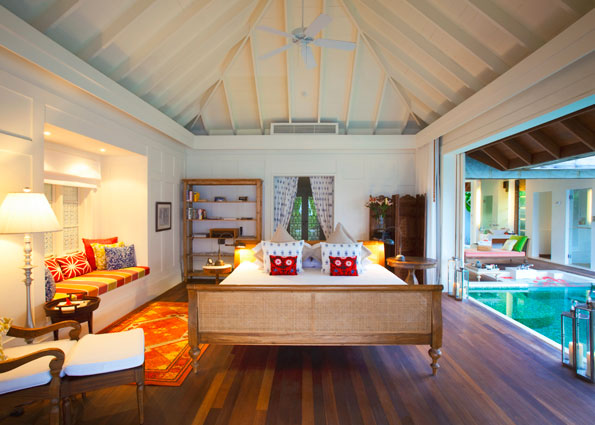 房型内部设施图片参考，如无边泳池与电视及音响， Ocean House with Pool-泳池海景房 maldievs(娜拉杜岛 Naladhu Private Island Maldives) 