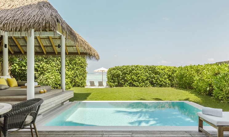 房型内部设施图片参考，如无边泳池与电视及音响， 双卧沙滩屋-Two Bedroom Beach House maldievs(玛丽富士 COMO Maalifushi) 