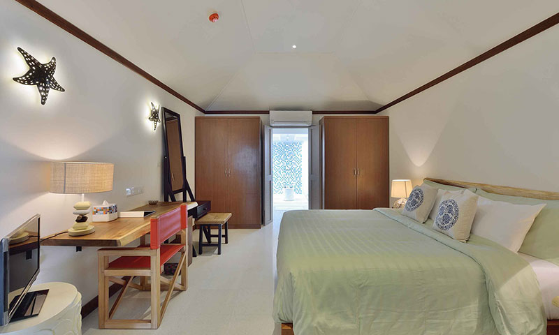 房型内部设施图片参考，如无边泳池与电视及音响， 沙滩别墅-Beach Villas maldievs(奥露岛 OBLU by Atmosphere at Helengeli) 