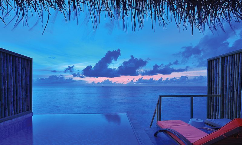 房型内部设施图片参考，如无边泳池与电视及音响， 泻湖泳池别墅-Lagoon Villas with Plunge Pool maldievs(奥露岛 OBLU by Atmosphere at Helengeli) 