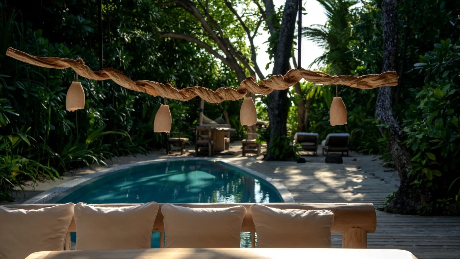 房型内部设施图片参考，如无边泳池与电视及音响， Two Bedroom Island Retreat with Slide-双卧室岛屿别墅带滑梯 maldievs(索尼娃贾尼岛 Soneva Jani) 