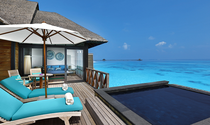 房型内部设施图片参考,如无边泳池与电视及音响, Sunrise Water Villas with Infinity Pools-带泳池的日出水上别墅 maldievs(JA 玛娜法鲁 JA Manafaru)