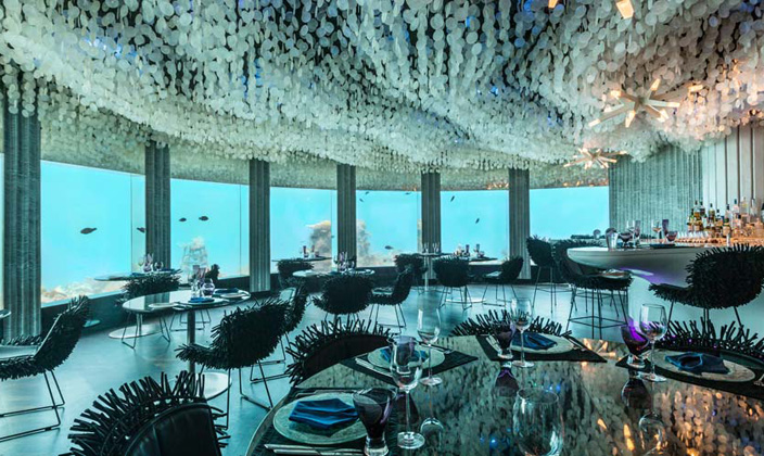 Subsix  Club（水下酒吧） dining美食的图片集（ 海鲜、国际 ），印度洋三大明珠马尔代夫,尼亚玛 Niyama Maldives