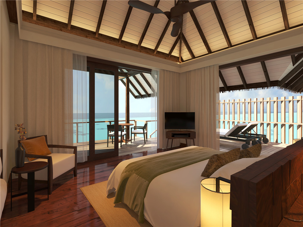 房型内部设施图片参考,如无边泳池与电视及音响, OceanVilla-海洋别墅 maldievs(海瑞坦斯阿拉岛|瑰宝岛 Heritance Aarah Maldives)