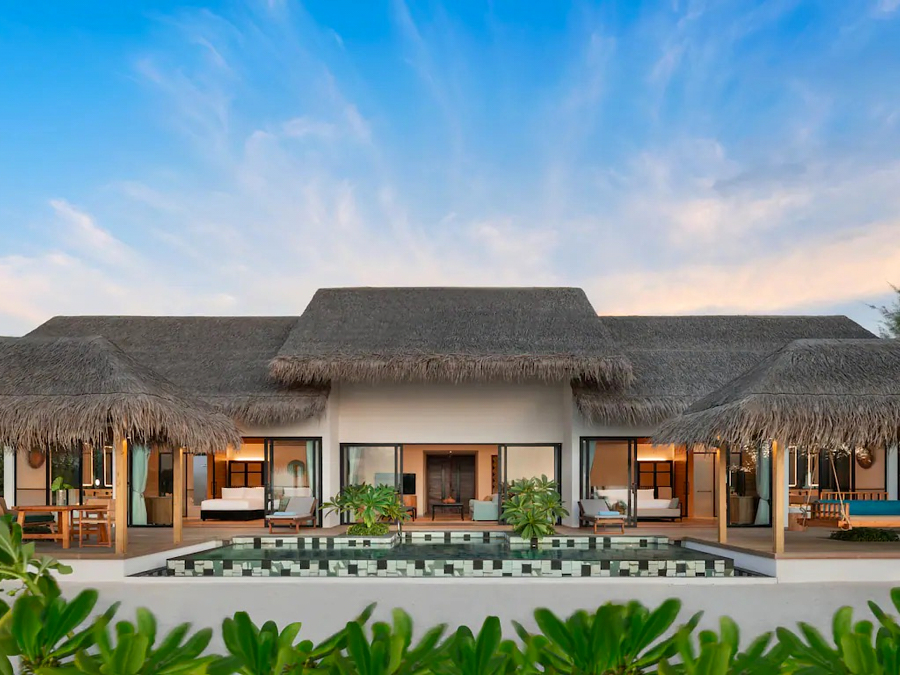 2 BEDROOM BEACH POOL VILLA-双卧室沙滩泳池别墅  房型图片及房间装修风格(希尔顿·阿明吉利岛 Hilton Maldives Amingiri Resort & Spa)海岛马尔代夫 