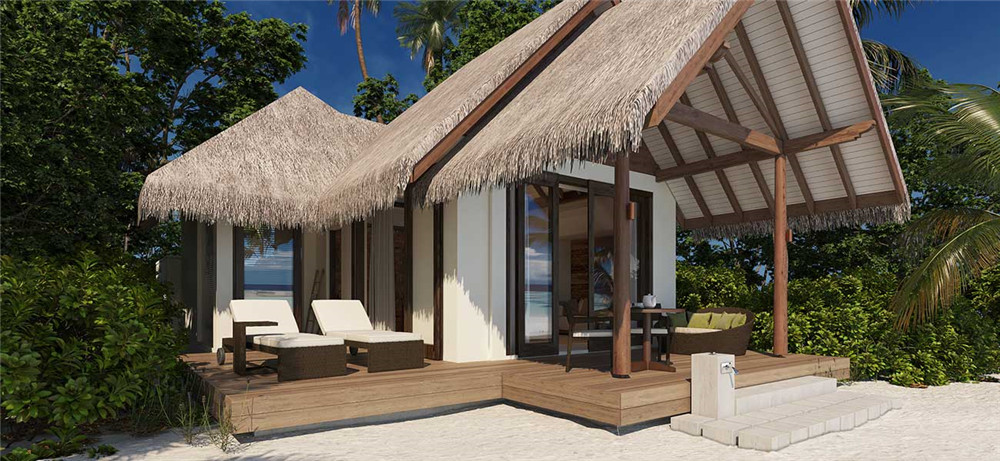 Beach Villa-海滩别墅 房型图片及房间装修风格(海瑞坦斯阿拉岛|瑰宝岛 Heritance Aarah Maldives)海岛马尔代夫