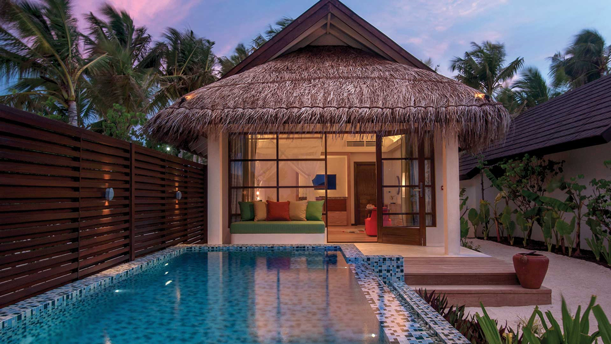 房型内部设施图片参考，如无边泳池与电视及音响， Deluxe Beach Vills With Pool-豪华海滩泳池别墅 maldievs(奥静岛 OBLU by Atmosphere at sangeli) 